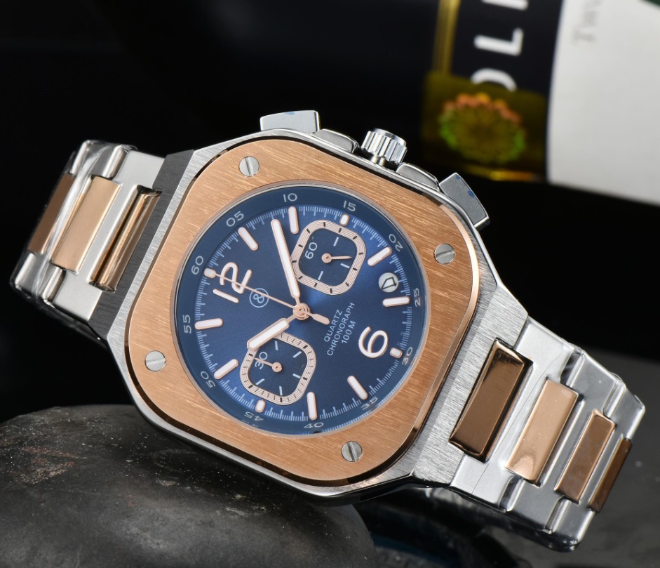 2022Wristwatches BR Model Sport Quartz Bell Luxury Multifunction Watch Business Full Stainless Steel Man Ross Square Wristwatch
2022Wristwatches BR Model Sport Quartz Bell Luxury Multifunction Watch Business Full Stainless Steel Man Ross Square Wristwatch