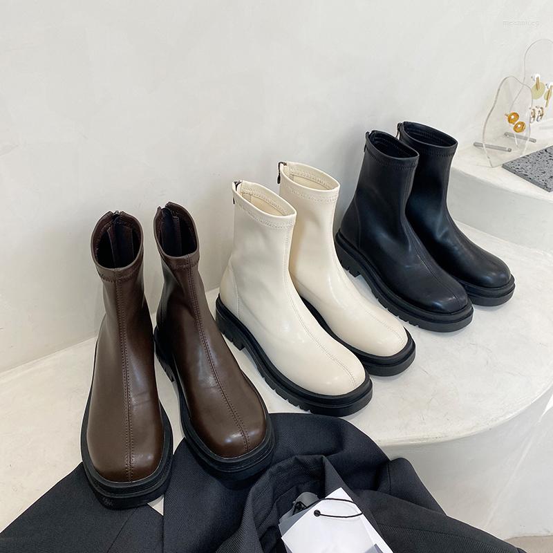 Boots 2022 Arrivals Round Toe Women Ankle Short Stretch Shoes Platform Flat Low Heels Black Beige Brown Back Zipper Botas
Boots 2022 Arrivals Round Toe Women Ankle Short Stretch Shoes Platform Flat Low Heels Black Beige Brown Back Zipper Botas