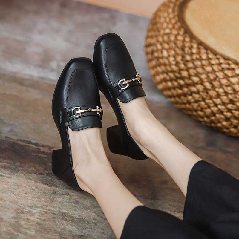 Dress Shoes Single shoe women's thick heel 2022 new style British small leather shoes high heels square head foot, Black
Dress Shoes Single shoe women's thick heel 2022 new style British small leather shoes high heels square head foot, Black