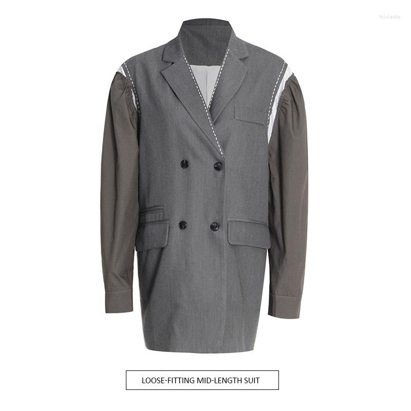 Women's Suits Women Autumn Lapel Stitching Suit Fashion Temperament Shirt Sleeves Loose Jacket, Black
Women's Suits Women Autumn Lapel Stitching Suit Fashion Temperament Shirt Sleeves Loose Jacket, Black