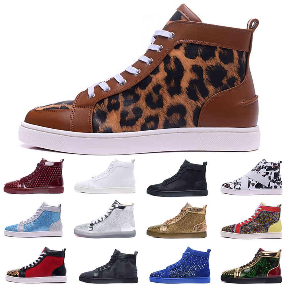 High Top Fashion er Brand Studded Spikes Flats Christians Red-Bottoms For Men Luxury Party Lovers Glitter Genuine Leather Casual Sole KQ6Ty
High Top Fashion er Brand Studded Spikes Flats Christians Red-Bottoms For Men Luxury Party Lovers Glitter Genuine Leather Casual Sole KQ6Ty