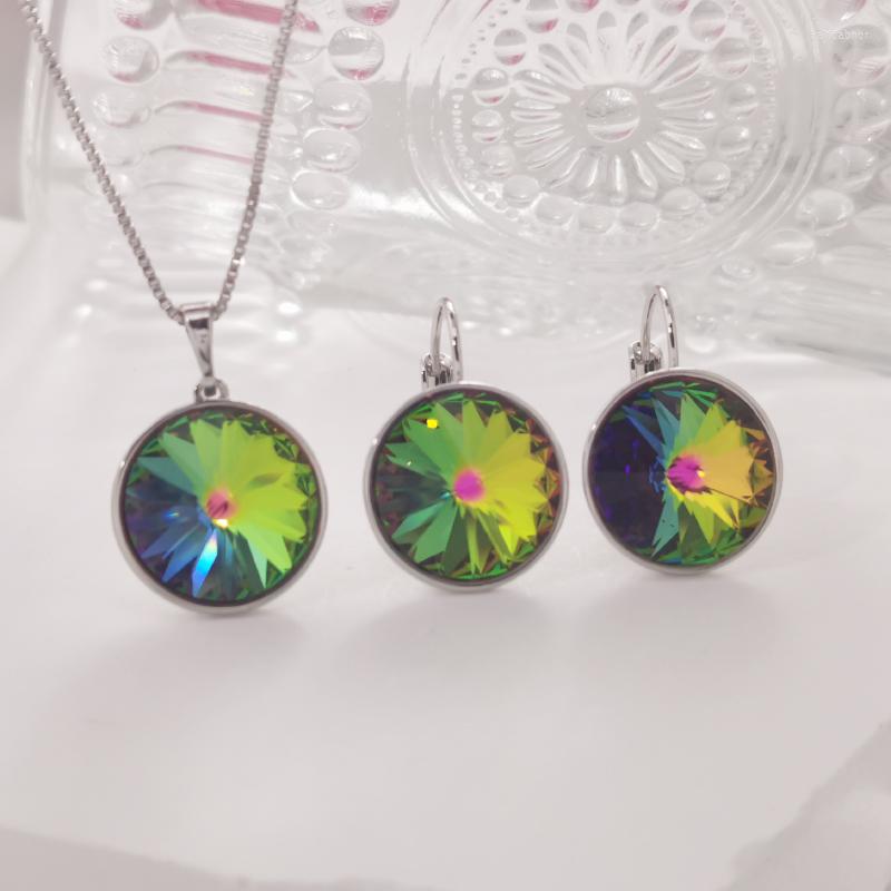 Necklace Earrings Set Round Dangle And Jewelry Made With Austrian Crystal For Women Party Bijoux Accessories Girls Gift, Picture shown
Necklace Earrings Set Round Dangle And Jewelry Made With Austrian Crystal For Women Party Bijoux Accessories Girls Gift, Picture shown