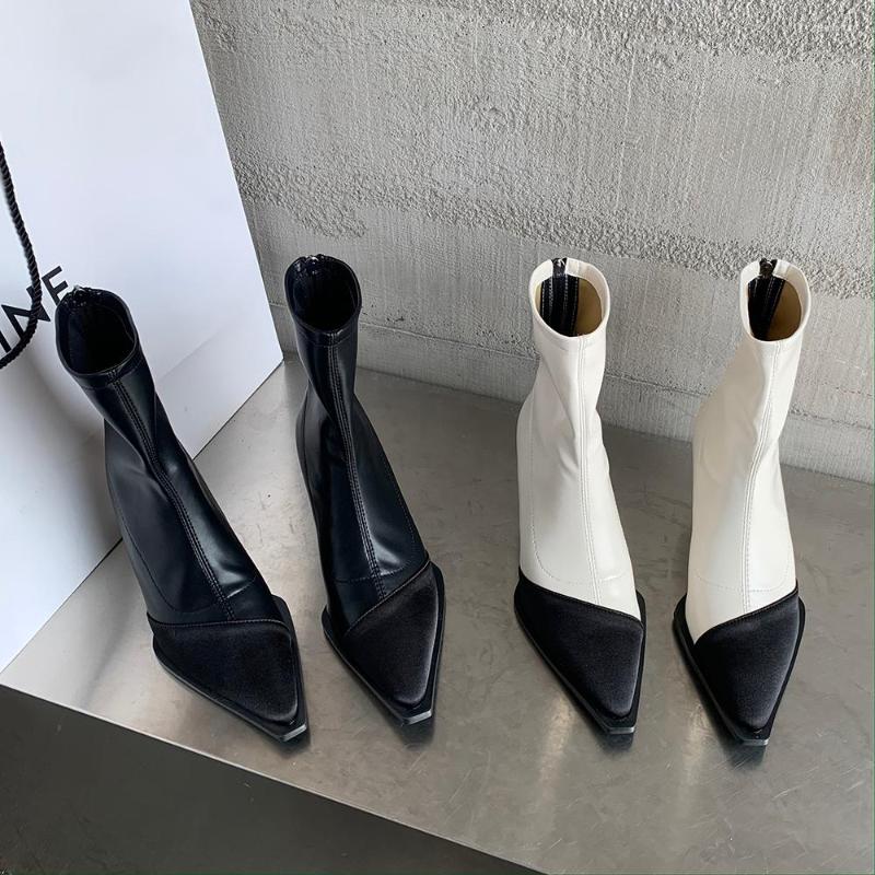 Boots Mixed Color Fashion Women Sock Booties Pointed Toe Dress Shoes Thin High Heels Back Zipper 2022 Arrivals Party Elastic Band, Black
Boots Mixed Color Fashion Women Sock Booties Pointed Toe Dress Shoes Thin High Heels Back Zipper 2022 Arrivals Party Elastic Band, Black
