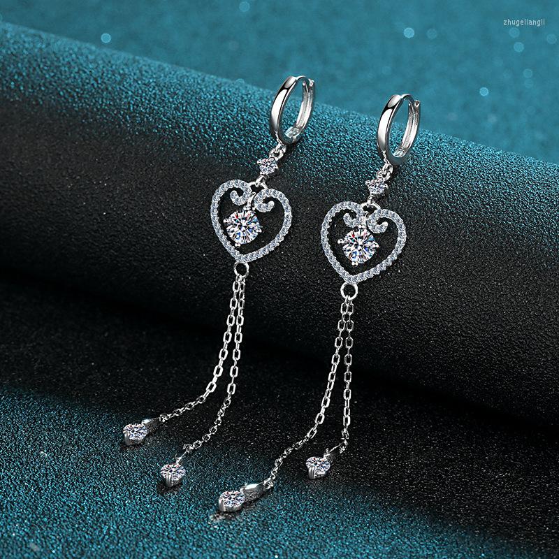Dangle Earrings 925 Sterling Silver Heart Tassel 1 Carat Round Cut Moissanite Lab Diamond Drop Wedding Engagement Jewelry
Dangle Earrings 925 Sterling Silver Heart Tassel 1 Carat Round Cut Moissanite Lab Diamond Drop Wedding Engagement Jewelry