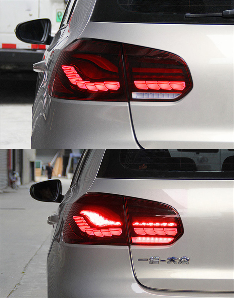 Taillight For Golf6 Golf MK6 2009-2012 Tail Lights With Sequential Turn Signal Animation Brake Parking Lighthouse Facelift