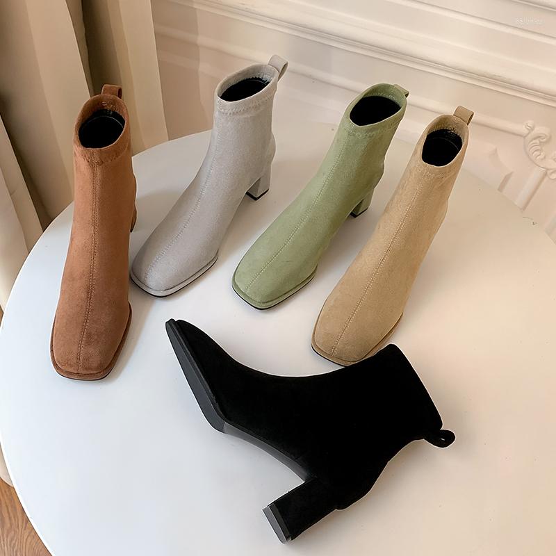 Boots Flock Women Ankle Sock Booties Winter Autumn Elastic Thick High Heels Slip On Fashion Short Botas Solid Color Size 35-39, Black
Boots Flock Women Ankle Sock Booties Winter Autumn Elastic Thick High Heels Slip On Fashion Short Botas Solid Color Size 35-39, Black
