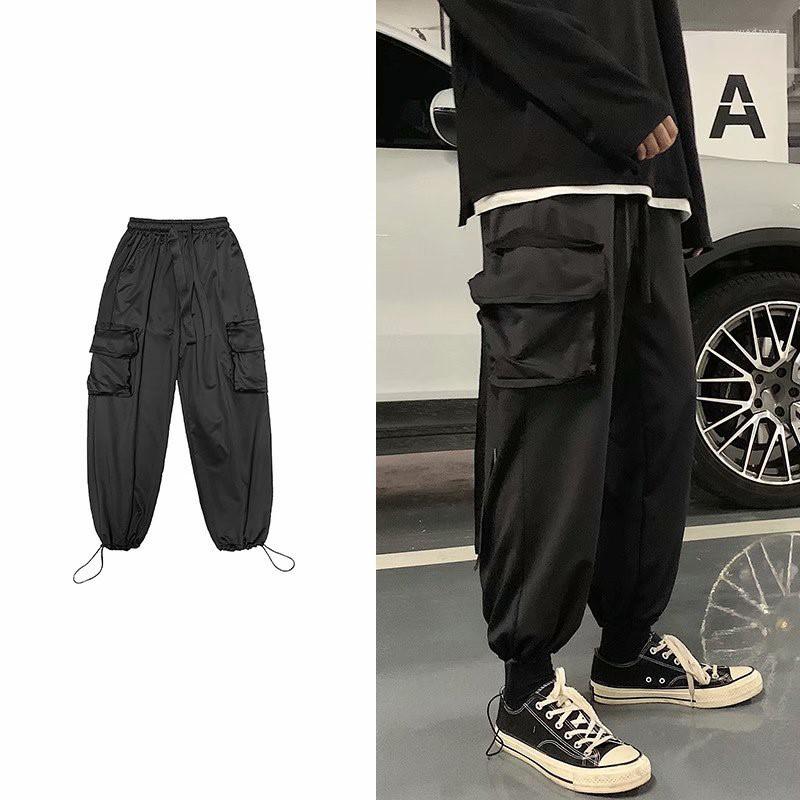 Men' Pants Trousers Solid Color Loose Sports Casual Drawstrings Ins Fire Nine Points Men, Black
Men' Pants Trousers Solid Color Loose Sports Casual Drawstrings Ins Fire Nine Points Men, Black