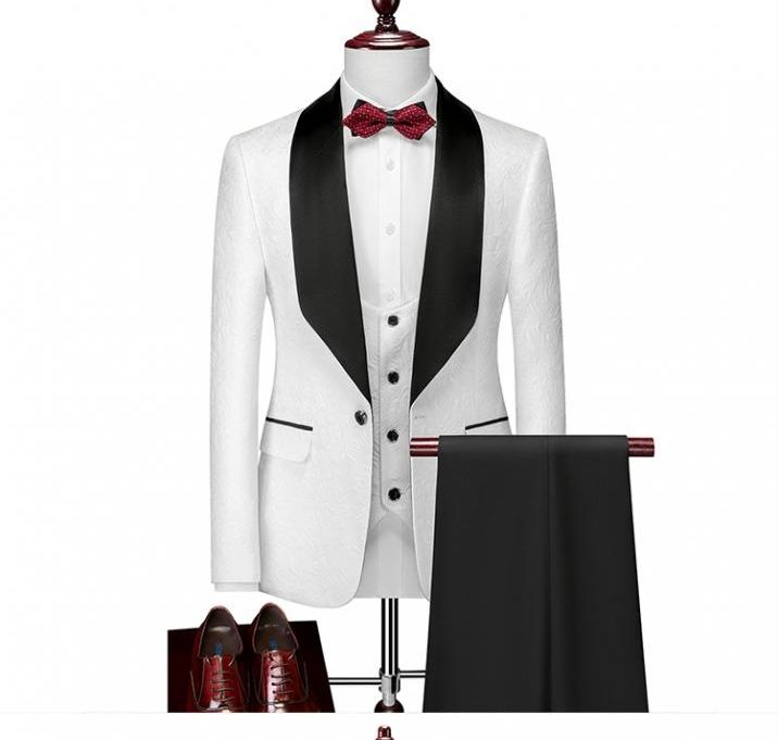 Fashion White Butterfly Jacquard Groom Tuxedos Embossed Three-dimensional Pattern Men' Blazer 3 Piece Suits Wedding Dress Prom Clothing Multi-color optional, Same as image 
Fashion White Butterfly Jacquard Groom Tuxedos Embossed Three-dimensional Pattern Men' Blazer 3 Piece Suits Wedding Dress Prom Clothing Multi-color optional, Same as image