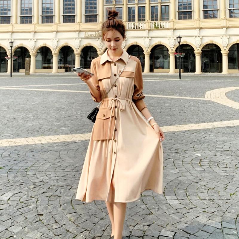 Casual Dresses Autumn Dress For Women Special Patchwork Big Pocket Long Slim Drawstring Single Breasted Fall 2022 Female Vestidos, Khaki
Casual Dresses Autumn Dress For Women Special Patchwork Big Pocket Long Slim Drawstring Single Breasted Fall 2022 Female Vestidos, Khaki