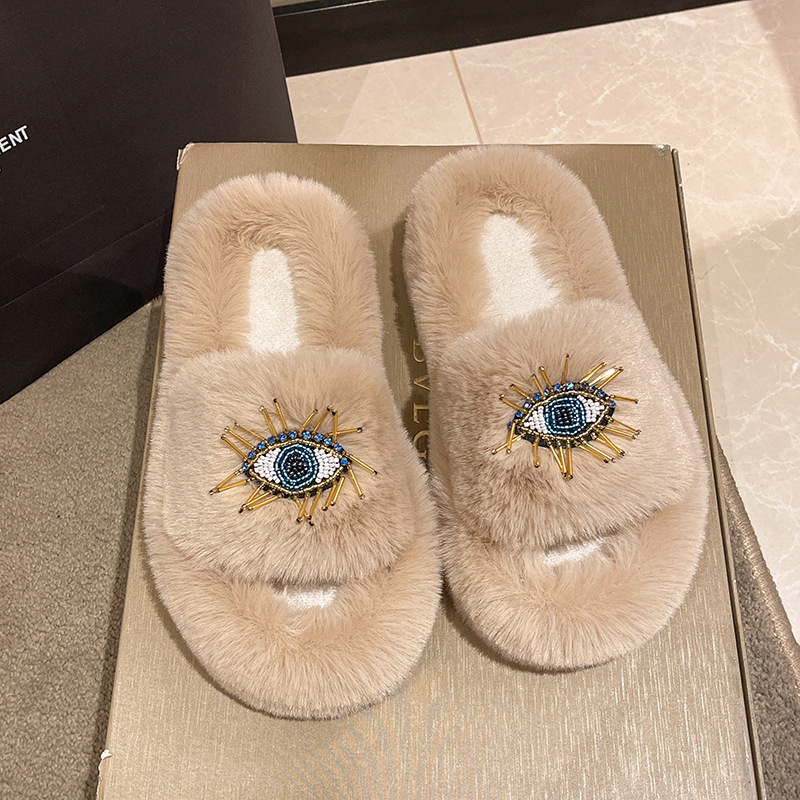 2022 Fluffy Flip Flops Women Bling Crystal Eye Fur Slides Indoor Slippers Fashion Ladies Luxury Rhinestone Sandals Furry Shoes, Black 2
2022 Fluffy Flip Flops Women Bling Crystal Eye Fur Slides Indoor Slippers Fashion Ladies Luxury Rhinestone Sandals Furry Shoes, Black 2