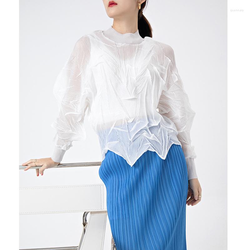 Women's T Shirts Miyake Designer Women's Pleated White T-shirt Top Western Style Design Niche High-end All-match Pullover Thin, Picture color
Women's T Shirts Miyake Designer Women's Pleated White T-shirt Top Western Style Design Niche High-end All-match Pullover Thin, Picture color