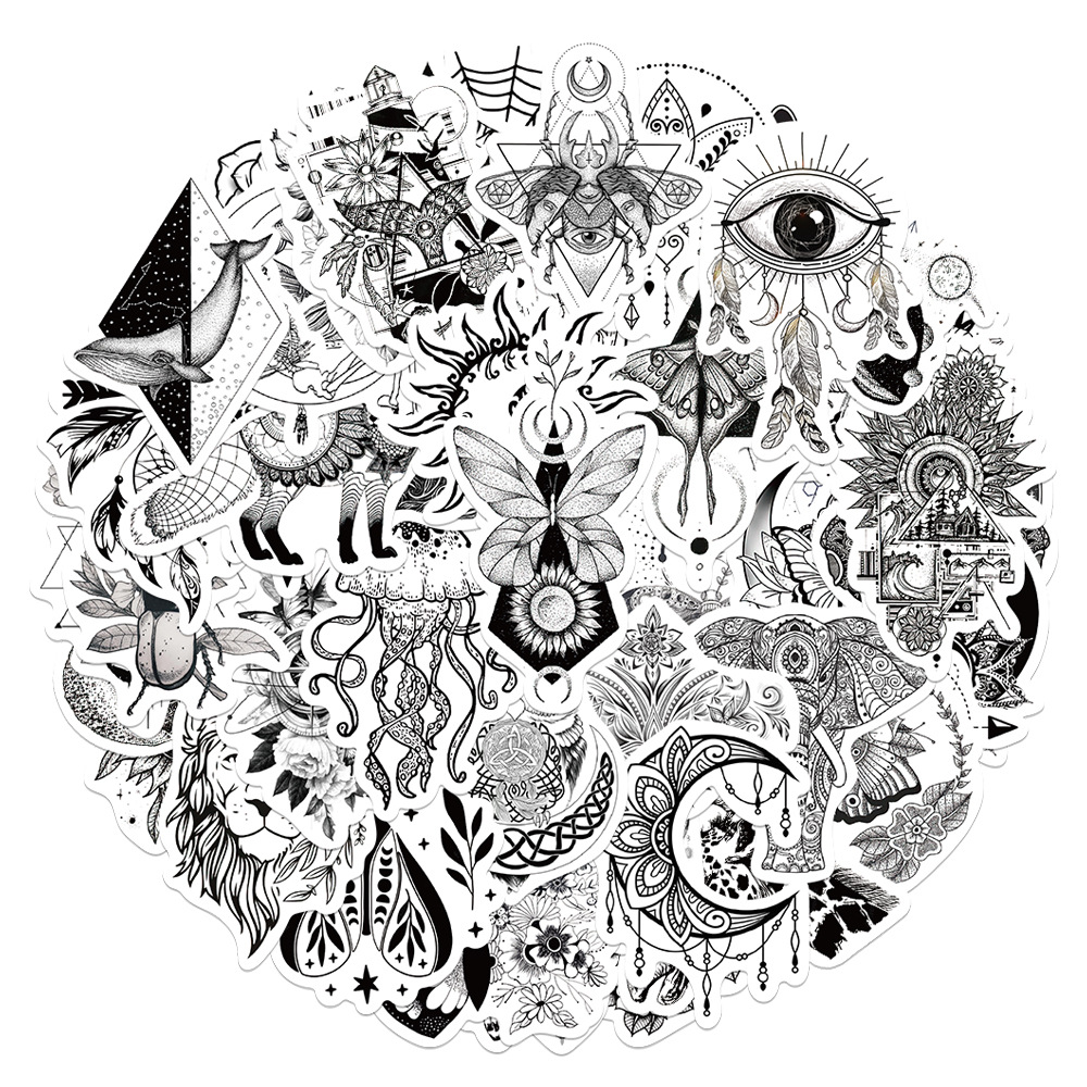 50PCS Waterproof Skateboard Stickers Black White Boho For Car Laptop Pad Bicycle Motorcycle Helmet PS4 Phone Kids Toys DIY Decals Pvc Guitar Sticker, Multi colors
50PCS Waterproof Skateboard Stickers Black White Boho For Car Laptop Pad Bicycle Motorcycle Helmet PS4 Phone Kids Toys DIY Decals Pvc Guitar Sticker, Multi colors