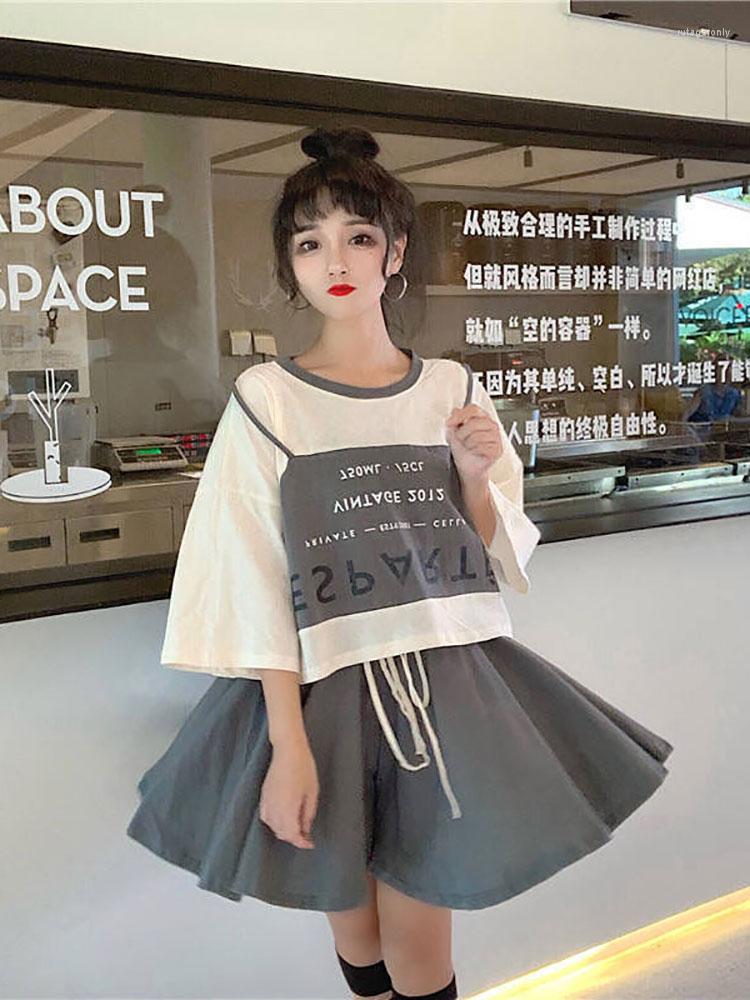 Women' Tracksuits Summer Suit Women Preppy Short-sleeved Hakama Two-piece 2022 Fashion Casual Loose Sports Letter Patchwork Oversized, Black
Women' Tracksuits Summer Suit Women Preppy Short-sleeved Hakama Two-piece 2022 Fashion Casual Loose Sports Letter Patchwork Oversized, Black