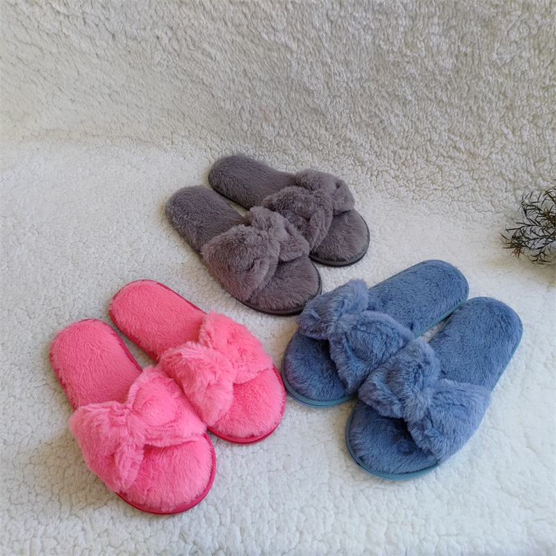 New autumn winter plush home slippers soft sole non-slip wholesale bow open toe breathable slippers, Blue
New autumn winter plush home slippers soft sole non-slip wholesale bow open toe breathable slippers, Blue