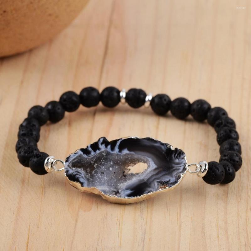 Strand Drusy Slice Bracelet Bohemian Natural Agates Druzy Charm Women Bracelets Volcano Stone Beads Girls Friendship
Strand Drusy Slice Bracelet Bohemian Natural Agates Druzy Charm Women Bracelets Volcano Stone Beads Girls Friendship