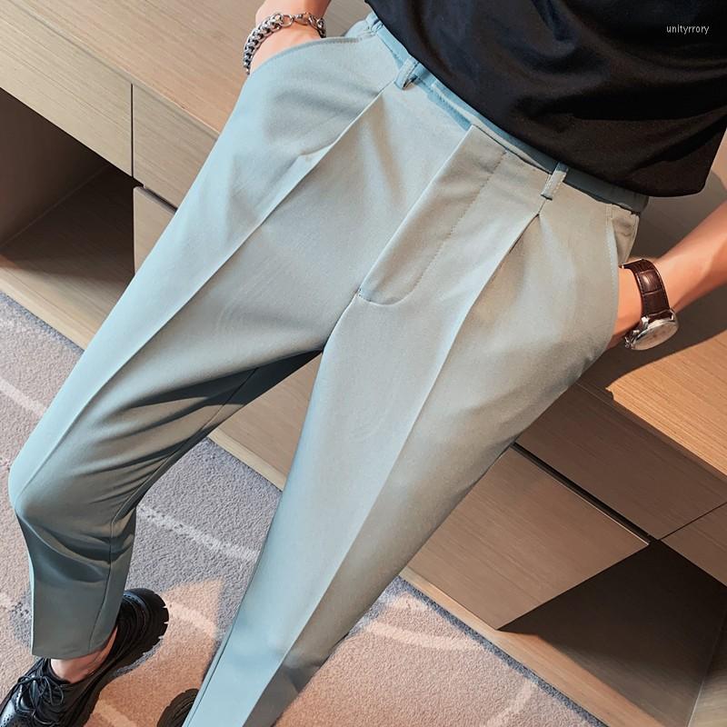 Men's Suits Solid Color Business Dress Pants Men Ankle Length Casual Slim Fit Suit Elastic Waist Streetwear Office Social Trousers, Black
Men's Suits Solid Color Business Dress Pants Men Ankle Length Casual Slim Fit Suit Elastic Waist Streetwear Office Social Trousers, Black