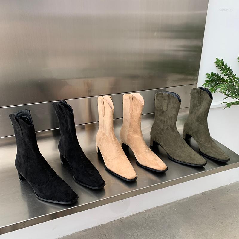 Boots Square Toe Women Ankle Flock Chlesea Sock Booties Thick Mid Heels 2022 Arrivals Slip On Winter Pumps, Black
Boots Square Toe Women Ankle Flock Chlesea Sock Booties Thick Mid Heels 2022 Arrivals Slip On Winter Pumps, Black