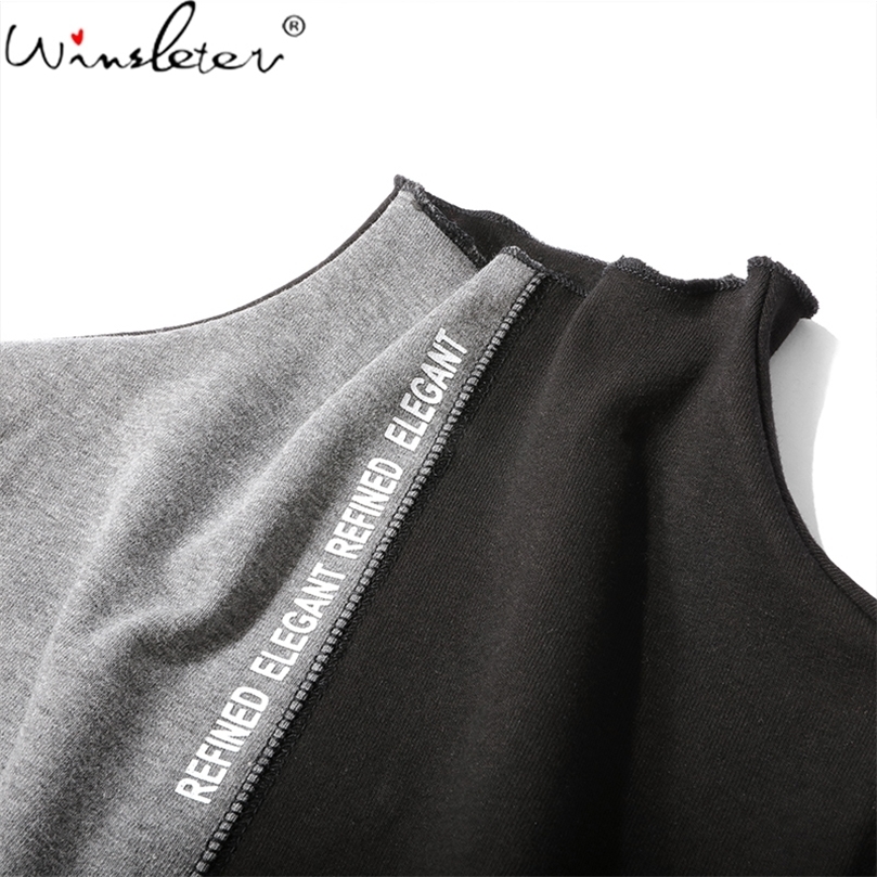Women Spring/Autumn Slim T-Shirt Patchwork Bottoming Long Sleeve Casual Korean Minimalist Triko Top Tees Sanded T07833B 220307