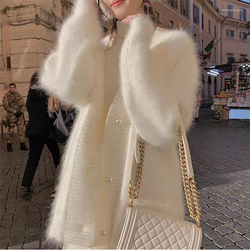 Women's Knits Korea Chic Women Autumn Winter Loose Mink Cashmere Cardigan Elegant Pearl Button V Neck Knitted Mohair Soft Casual Sweater, Pink
Women's Knits Korea Chic Women Autumn Winter Loose Mink Cashmere Cardigan Elegant Pearl Button V Neck Knitted Mohair Soft Casual Sweater, Pink
