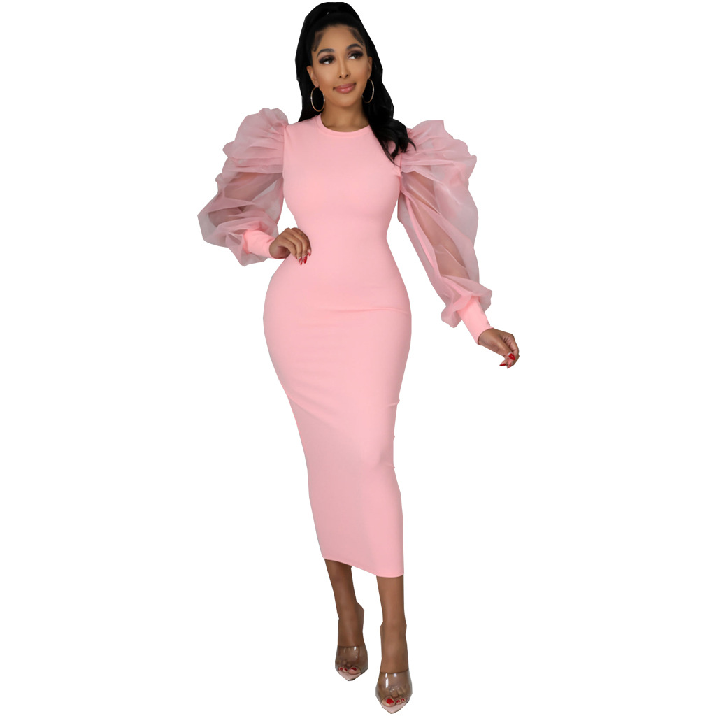 Women Party Dresses Elegant Sheer Mesh Lantern Long Sleeve Sexy Bodycon Evening Club Casual Midi Dress, Green
Women Party Dresses Elegant Sheer Mesh Lantern Long Sleeve Sexy Bodycon Evening Club Casual Midi Dress, Green