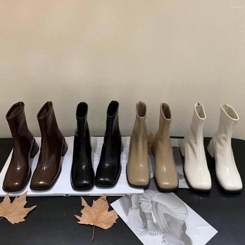 Boots Square Toe Women Ankle 2022 Arrivals Short Sock Booties Thick Mid Heels Black White Khaki Brown Winter Back Zipper 39
Boots Square Toe Women Ankle 2022 Arrivals Short Sock Booties Thick Mid Heels Black White Khaki Brown Winter Back Zipper 39