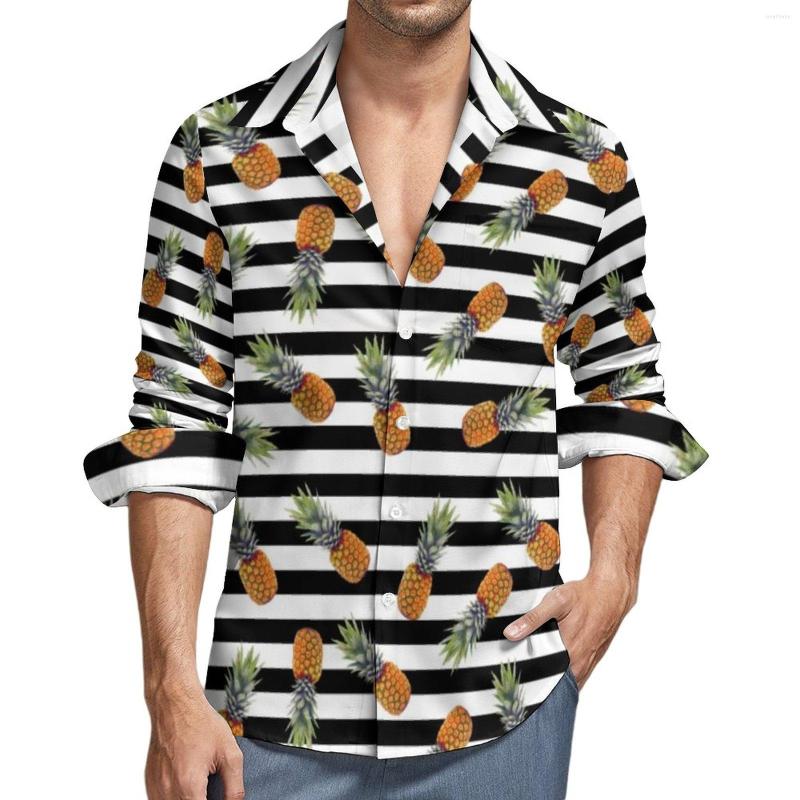 Men's Casual Shirts Tropical Pineapple Aesthetic Shirt Black Striped Print Autumn Novelty Blouses Long Sleeve Custom Oversize Clothes, Style-3
Men's Casual Shirts Tropical Pineapple Aesthetic Shirt Black Striped Print Autumn Novelty Blouses Long Sleeve Custom Oversize Clothes, Style-3
