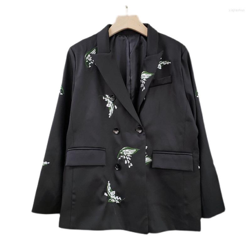 Women's Suits SeeBeautiful Casual Loose Blazer Coat Embroidery Notched Collar Long Sleeve Double Breasred Women 2022 Autumn Fashion Q586, Black
Women's Suits SeeBeautiful Casual Loose Blazer Coat Embroidery Notched Collar Long Sleeve Double Breasred Women 2022 Autumn Fashion Q586, Black