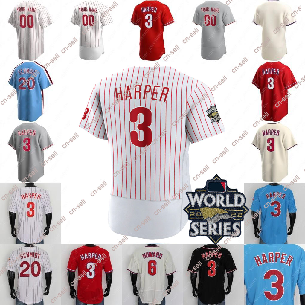 Bryce 3 Harper Jersey 2022 World Series Rhys Hoskins Bryson Stott Kyle Schwarber J. T. Realmuto Alec Bohm Jean Segura Nick Castellanos Aaron Nola Zack Wheeler Marsh, Cream flex base
Bryce 3 Harper Jersey 2022 World Series Rhys Hoskins Bryson Stott Kyle Schwarber J. T. Realmuto Alec Bohm Jean Segura Nick Castellanos Aaron Nola Zack Wheeler Marsh, Cream flex base