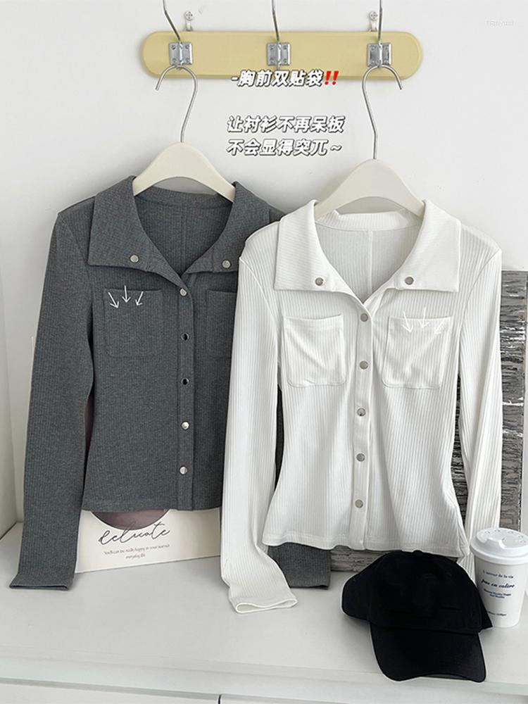 Women' Blouses 2022 Autumn Winter Women Turn-down Collar Solid Color Slim Knitwear Long Sleeve Design Tops Simplicity Stretch Shirt, White
Women' Blouses 2022 Autumn Winter Women Turn-down Collar Solid Color Slim Knitwear Long Sleeve Design Tops Simplicity Stretch Shirt, White