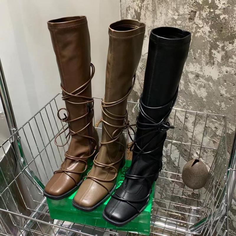 Boots Square Toe Women Knee High Cross Tied Bandage Thick Heels 2022 Arrivals Side Zipper Fashion Sock Booties Winter, Black
Boots Square Toe Women Knee High Cross Tied Bandage Thick Heels 2022 Arrivals Side Zipper Fashion Sock Booties Winter, Black
