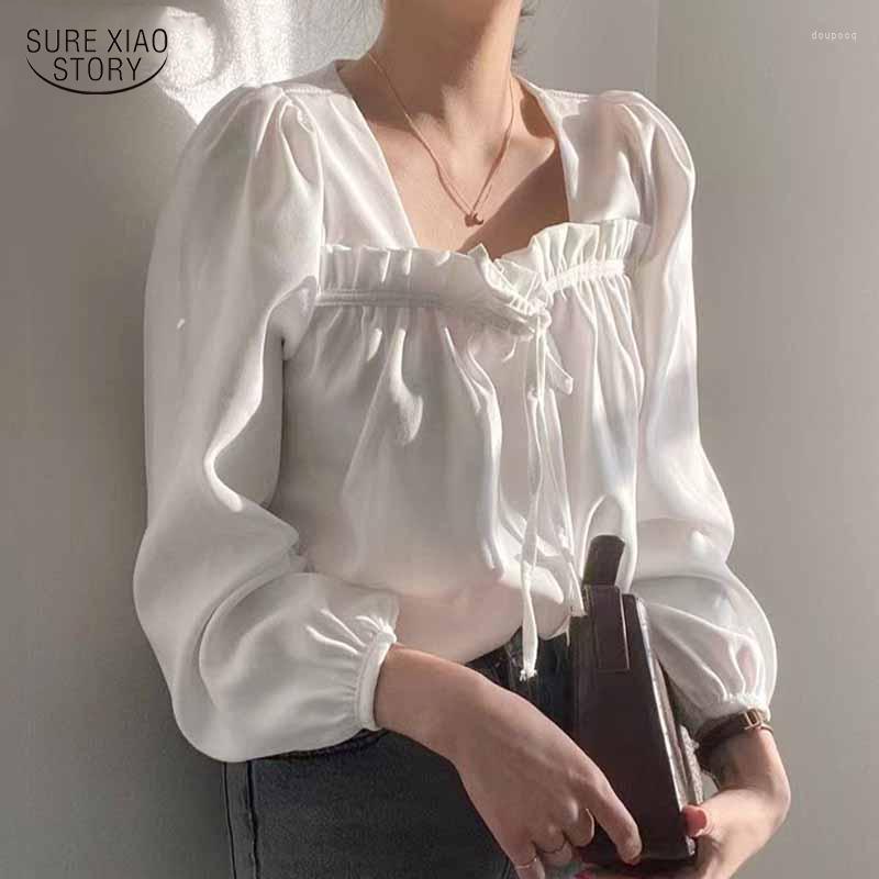 Women's Blouses Elegant Square Collar Puff Sleeve Lace-up Shirts Autumn Korean Long Women Pleated Vintage Shirt Tops Blusas 16367, Black
Women's Blouses Elegant Square Collar Puff Sleeve Lace-up Shirts Autumn Korean Long Women Pleated Vintage Shirt Tops Blusas 16367, Black
