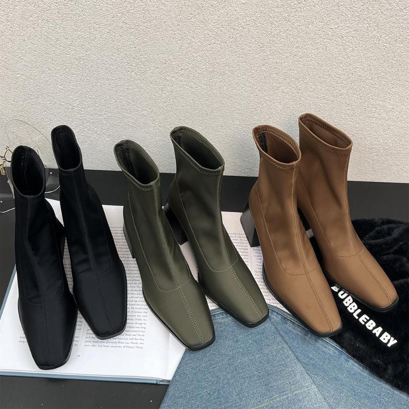 Boots Fashion Women Ankle Stretch Shoes Flat Mid Heels Black Brown Green Sock Botas Slip On Party Pumps Dress Woman
Boots Fashion Women Ankle Stretch Shoes Flat Mid Heels Black Brown Green Sock Botas Slip On Party Pumps Dress Woman