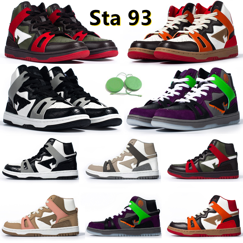 Bapestas Sta 93 High Mens Running Shoes Baped Sneaker Fashion Red Orange Sand Black Grey Brown Grey Halloween Olive Green Men Women Trainers Sports Sneakers 36-45, Color#1 
Bapestas Sta 93 High Mens Running Shoes Baped Sneaker Fashion Red Orange Sand Black Grey Brown Grey Halloween Olive Green Men Women Trainers Sports Sneakers 36-45, Color#1