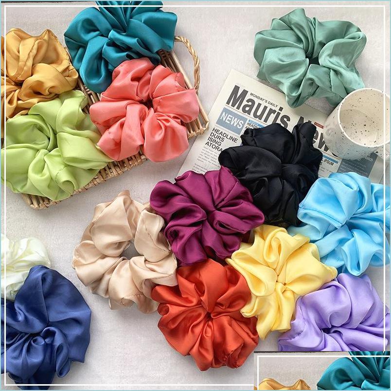 Hair Accessories Big Satin Silk Solid Color Scrunchies Elastic Hair Bands New Women Girls Accessories Ponytail Holder Ties Rope 20Pc Dhgqd
Hair Accessories Big Satin Silk Solid Color Scrunchies Elastic Hair Bands New Women Girls Accessories Ponytail Holder Ties Rope 20Pc Dhgqd