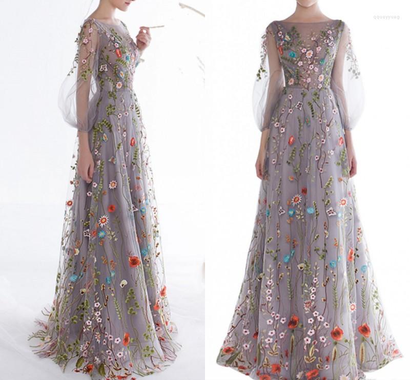 Party Dresses Women's Long Sleeves Boho Prom Floral Embroidery A-line Evening Formal Gowns Pageant Dress Vestios De Noiva, Picture color
Party Dresses Women's Long Sleeves Boho Prom Floral Embroidery A-line Evening Formal Gowns Pageant Dress Vestios De Noiva, Picture color