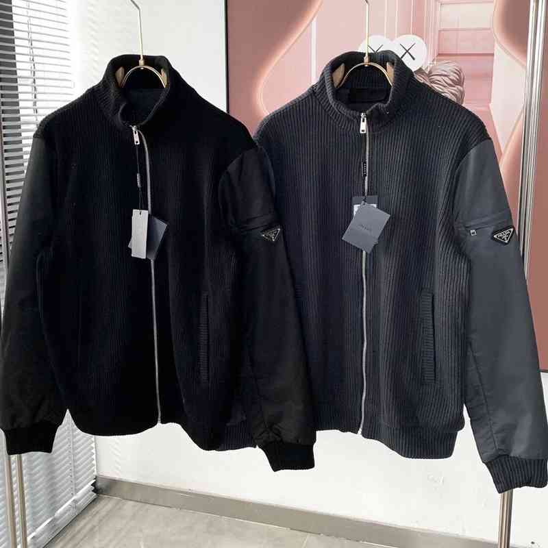 Prad/Pra 22 Autumn and Winter Fashion Brand Simple Knitting Casual Versatile High end Stand Collar Zipper Jacket for Men, Black
Prad/Pra 22 Autumn and Winter Fashion Brand Simple Knitting Casual Versatile High end Stand Collar Zipper Jacket for Men, Black