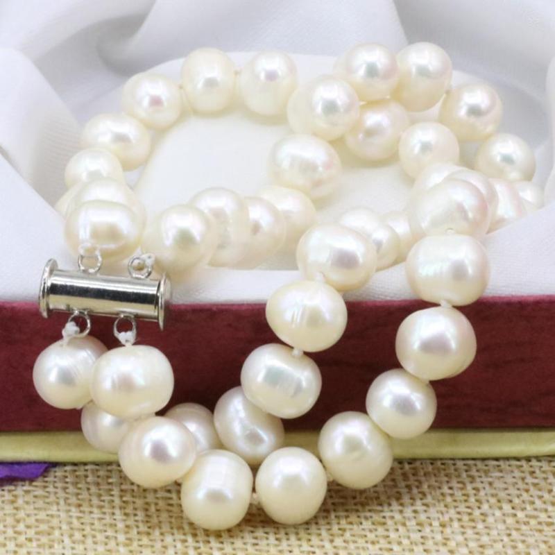 Strand Natural 2 Rows White 8-9mm Nearround Pearl Beads Charms Bracelets & Bangle Women Fashion Statement Jewelry 7.5inch B3178
Strand Natural 2 Rows White 8-9mm Nearround Pearl Beads Charms Bracelets & Bangle Women Fashion Statement Jewelry 7.5inch B3178