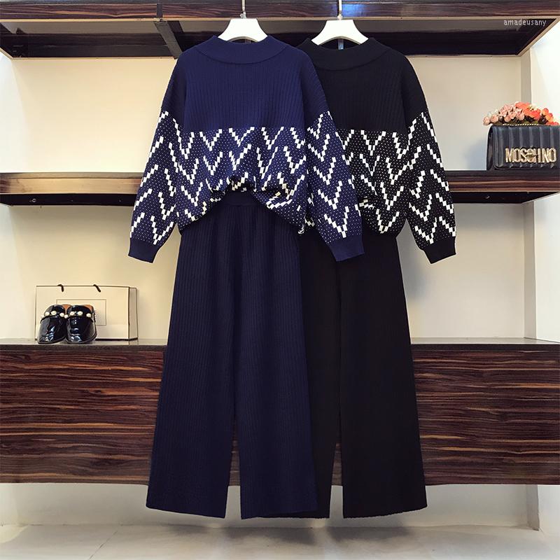 Women's Two Piece Pants Women Sweater Knitted Sets Jacquard Tracksuit Chic Pullover Crewneck Long Sleeve Top Wide Leg Suits Clothing2022, Black
Women's Two Piece Pants Women Sweater Knitted Sets Jacquard Tracksuit Chic Pullover Crewneck Long Sleeve Top Wide Leg Suits Clothing2022, Black