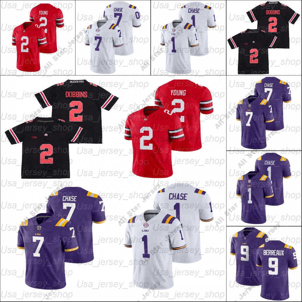 American College Football Wear Custom College Football Jerseys LSU Tigers white purple #1 Chase #7Chase #9 Burreaux Ohio State Buckeyes black red #2 Dobbins 2 Youth
American College Football Wear Custom College Football Jerseys LSU Tigers white purple #1 Chase #7Chase #9 Burreaux Ohio State Buckeyes black red #2 Dobbins 2 Youth