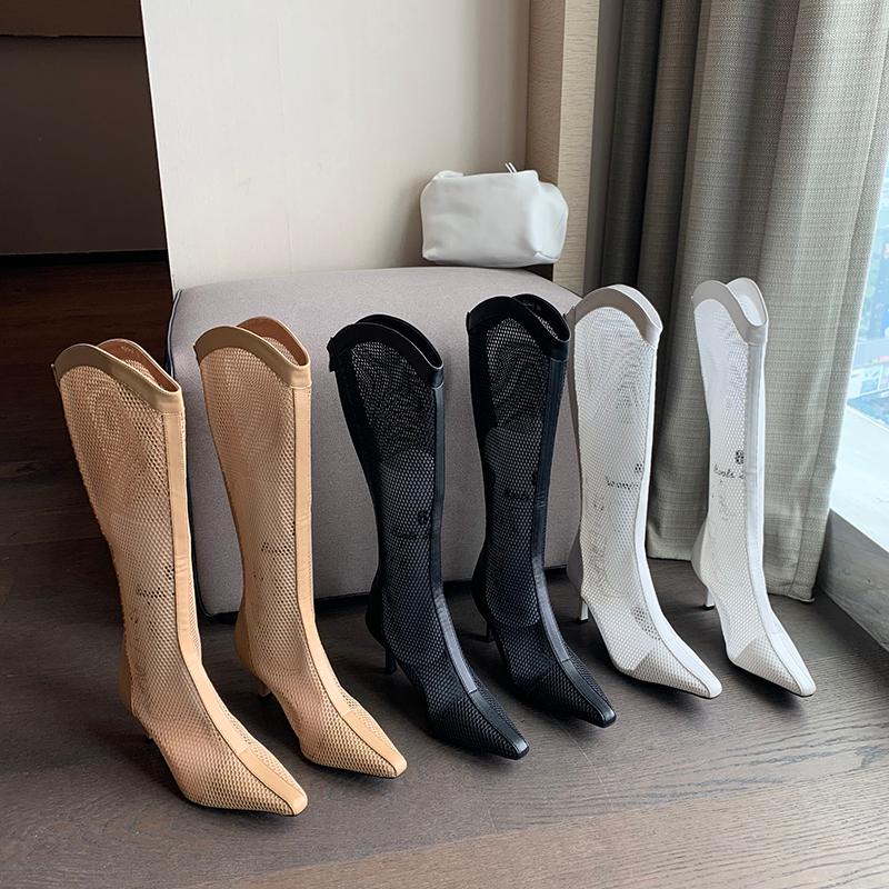 Boots Fashion Women Woman Knee High Heels Black Beige White Summer Dress Shoes Botas Back Zipper Stiletto Pump
Boots Fashion Women Woman Knee High Heels Black Beige White Summer Dress Shoes Botas Back Zipper Stiletto Pump