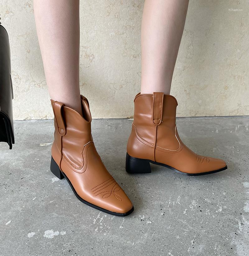 Boots Gladiator Women Ankle Fashion Short Botas Black Khaki Brown Beige Sewing Embroidery Thick Mid Heels Slip On Pumps Winter
Boots Gladiator Women Ankle Fashion Short Botas Black Khaki Brown Beige Sewing Embroidery Thick Mid Heels Slip On Pumps Winter