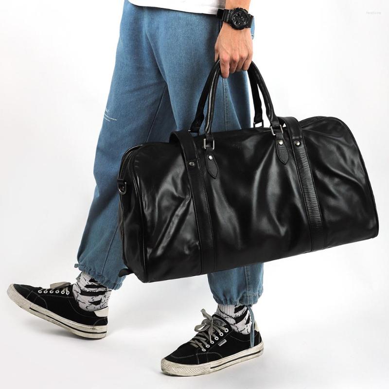 Duffel Bags JOGUJOS Genuine Leather Men Bag Men's Handbag Travel Luggage Shoulder Large Capacity Duffle Weekend Tote, Black
Duffel Bags JOGUJOS Genuine Leather Men Bag Men's Handbag Travel Luggage Shoulder Large Capacity Duffle Weekend Tote, Black