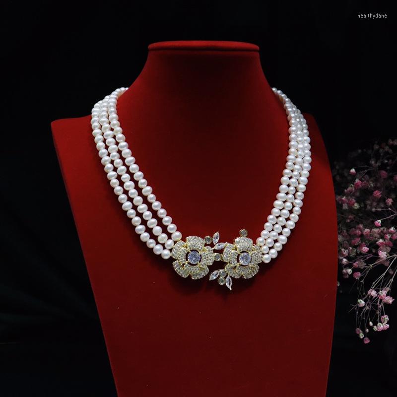 Choker Natural Freshwater Pearl Necklace For Women 6-7mm Three Layers Versatile And Simple Chain
Choker Natural Freshwater Pearl Necklace For Women 6-7mm Three Layers Versatile And Simple Chain