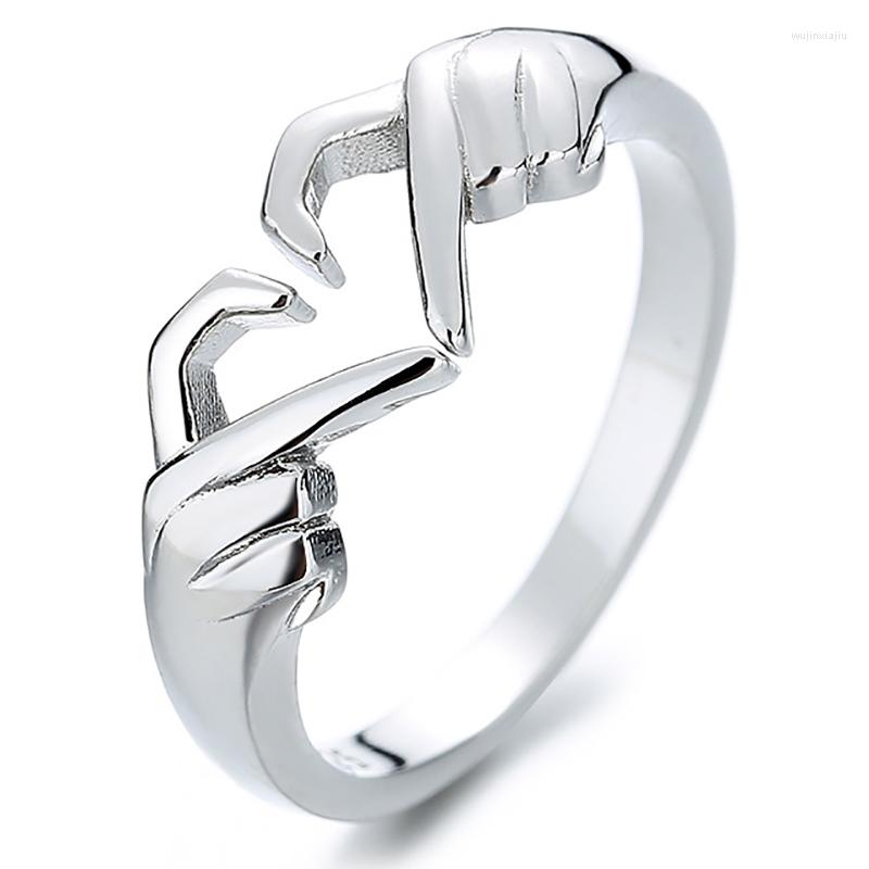 Cluster Rings Romantic Hands Heart Ring Geometric Palm Love Gesture Couple Silver Gold Steel Jewelry Wedding Gift
Cluster Rings Romantic Hands Heart Ring Geometric Palm Love Gesture Couple Silver Gold Steel Jewelry Wedding Gift