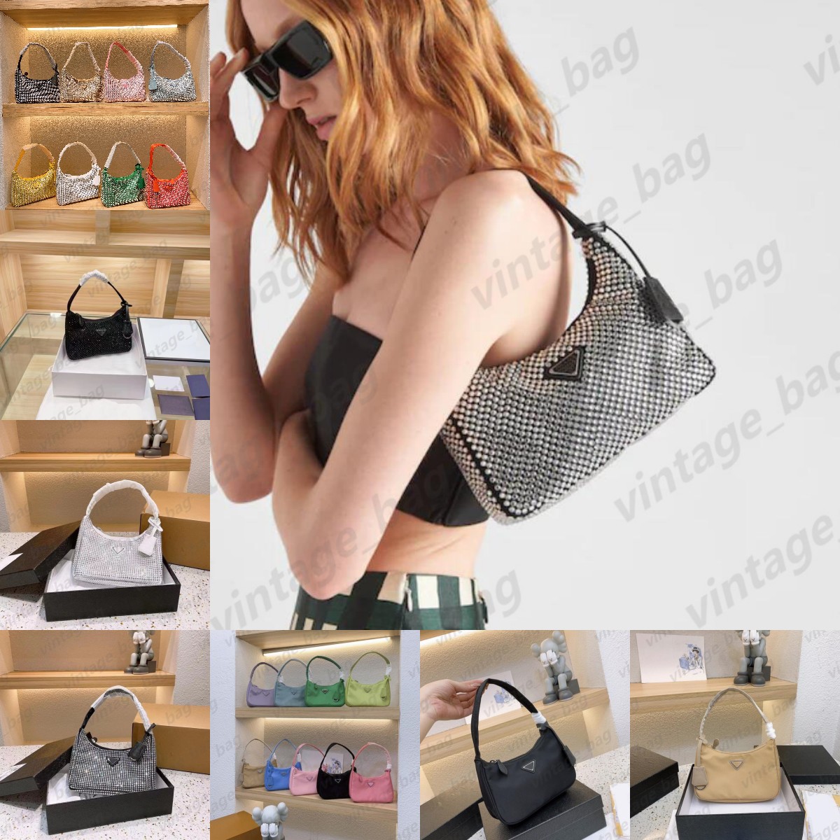 Nylon hobo Duchesse Designer Bag 2005 Re-Nylon Women Diamond handbag 2000 Crystal RHINESTONE Purse Shoulder Armpit Tote ReEdition pochette Wallet 1NE515 1NE204, Diamond black silver
Nylon hobo Duchesse Designer Bag 2005 Re-Nylon Women Diamond handbag 2000 Crystal RHINESTONE Purse Shoulder Armpit Tote ReEdition pochette Wallet 1NE515 1NE204, Diamond black silver