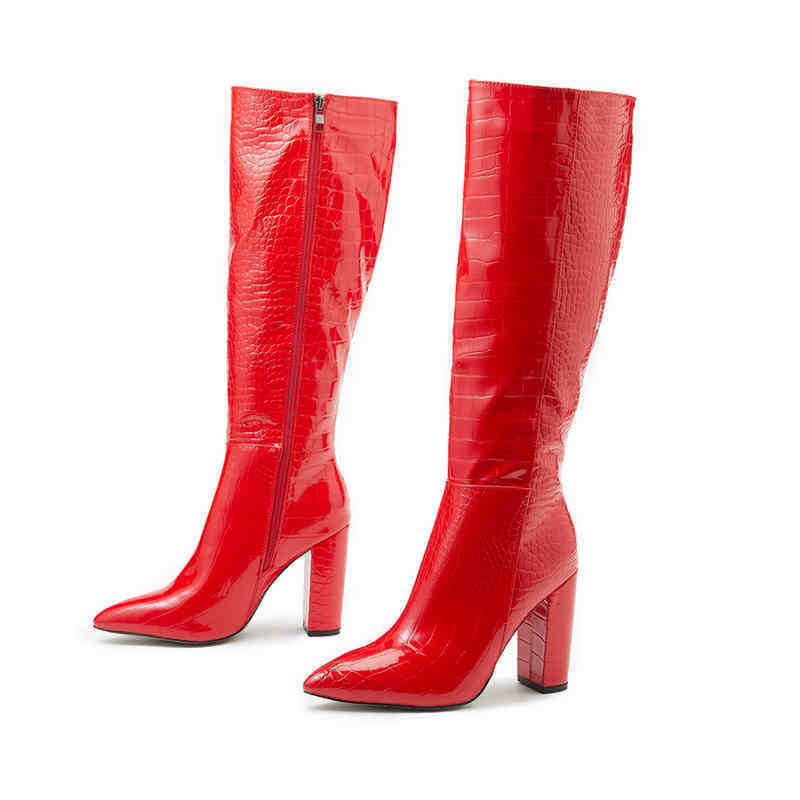 Boots Xibeilovenew Pattern High Heel Serpentine Women Boots Designer Chunky Heel Shoes Zipper Long Boots the Knee Botas Mujer Blac 220913, Red
Boots Xibeilovenew Pattern High Heel Serpentine Women Boots Designer Chunky Heel Shoes Zipper Long Boots the Knee Botas Mujer Blac 220913, Red