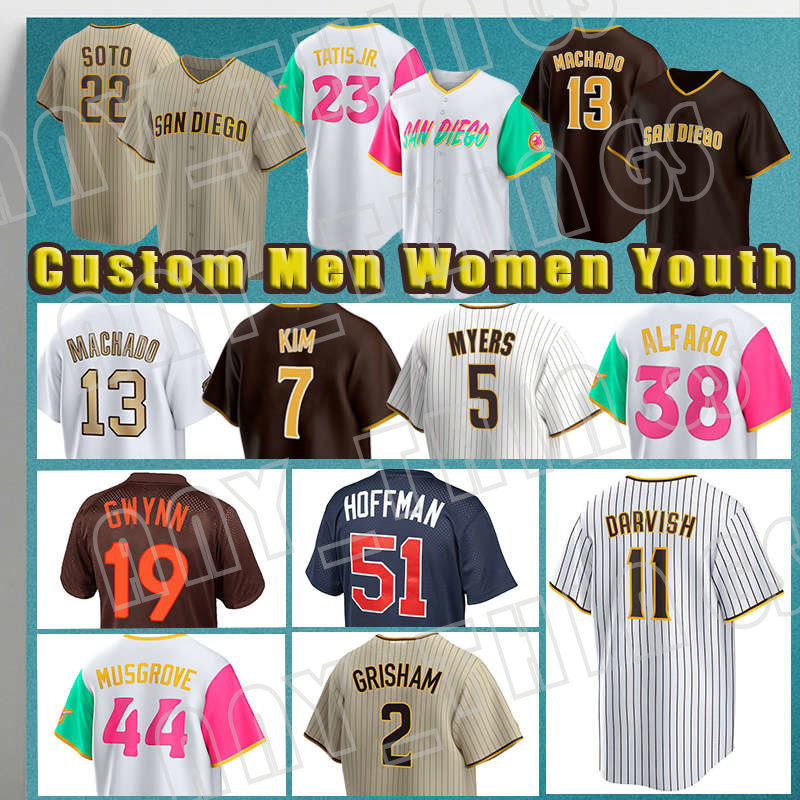 22 Juan Soto Manny Machado Baseball Jerseys Fernando Tatis Jr. Yu Darvish San Joe Musgrove Wil Myers Padres Jake Cronenworth Diego Trent Grisham Blake Snell Profar, Men custom retro-have name (j s)
22 Juan Soto Manny Machado Baseball Jerseys Fernando Tatis Jr. Yu Darvish San Joe Musgrove Wil Myers Padres Jake Cronenworth Diego Trent Grisham Blake Snell Profar, Men custom retro-have name (j s)