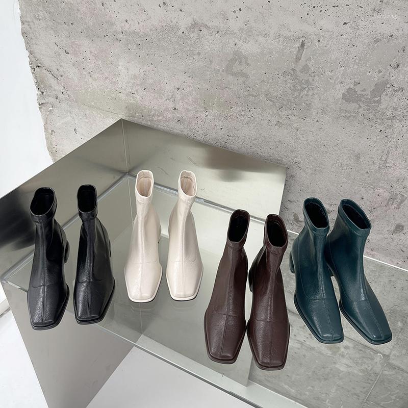 Boots Square Toe Women Ankle Sock Booties Flat Low Heels Black Green Brown White Fashion Autumn Winter Snow Stretch Shoes
Boots Square Toe Women Ankle Sock Booties Flat Low Heels Black Green Brown White Fashion Autumn Winter Snow Stretch Shoes