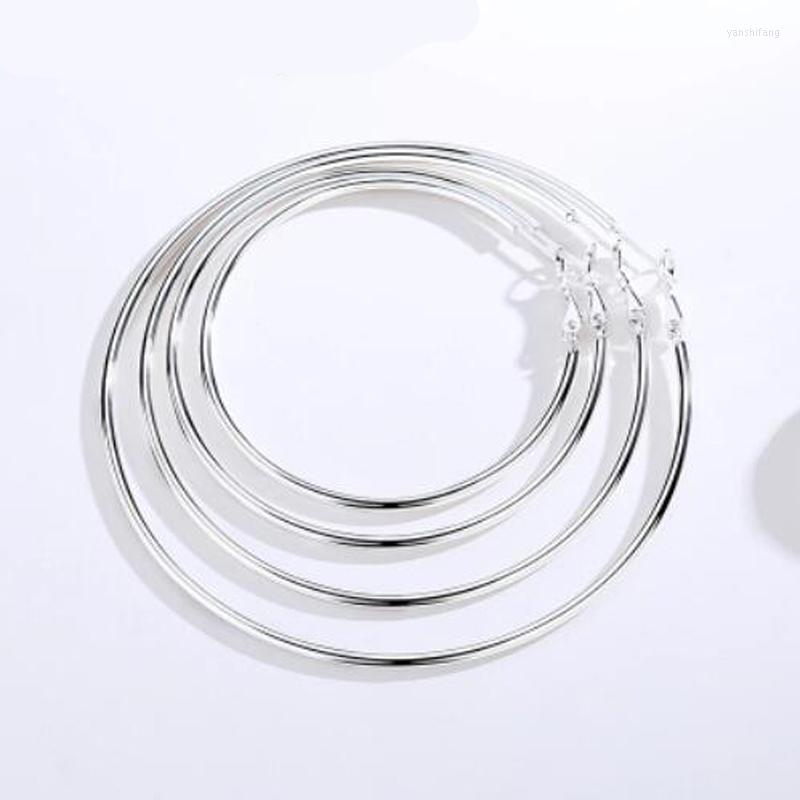 Hoop Earrings 925 Sterling Silver 50MM 60MM 70MM 80MM Earring For Women Wedding Jewelry Gift Aretes Creole Huggies
Hoop Earrings 925 Sterling Silver 50MM 60MM 70MM 80MM Earring For Women Wedding Jewelry Gift Aretes Creole Huggies