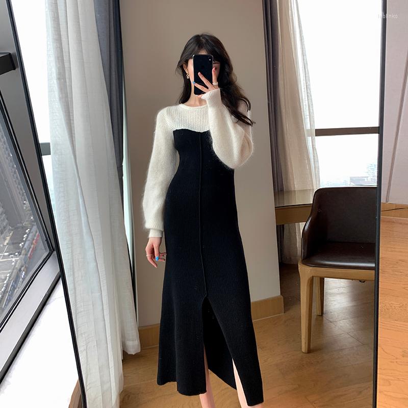 Casual Dresses Vintage Maxi For Women Party Patchwork Long Sleeve O-Neck Midi Woman Dress Sweater Korean Clothes Vestidos Winter, Black
Casual Dresses Vintage Maxi For Women Party Patchwork Long Sleeve O-Neck Midi Woman Dress Sweater Korean Clothes Vestidos Winter, Black